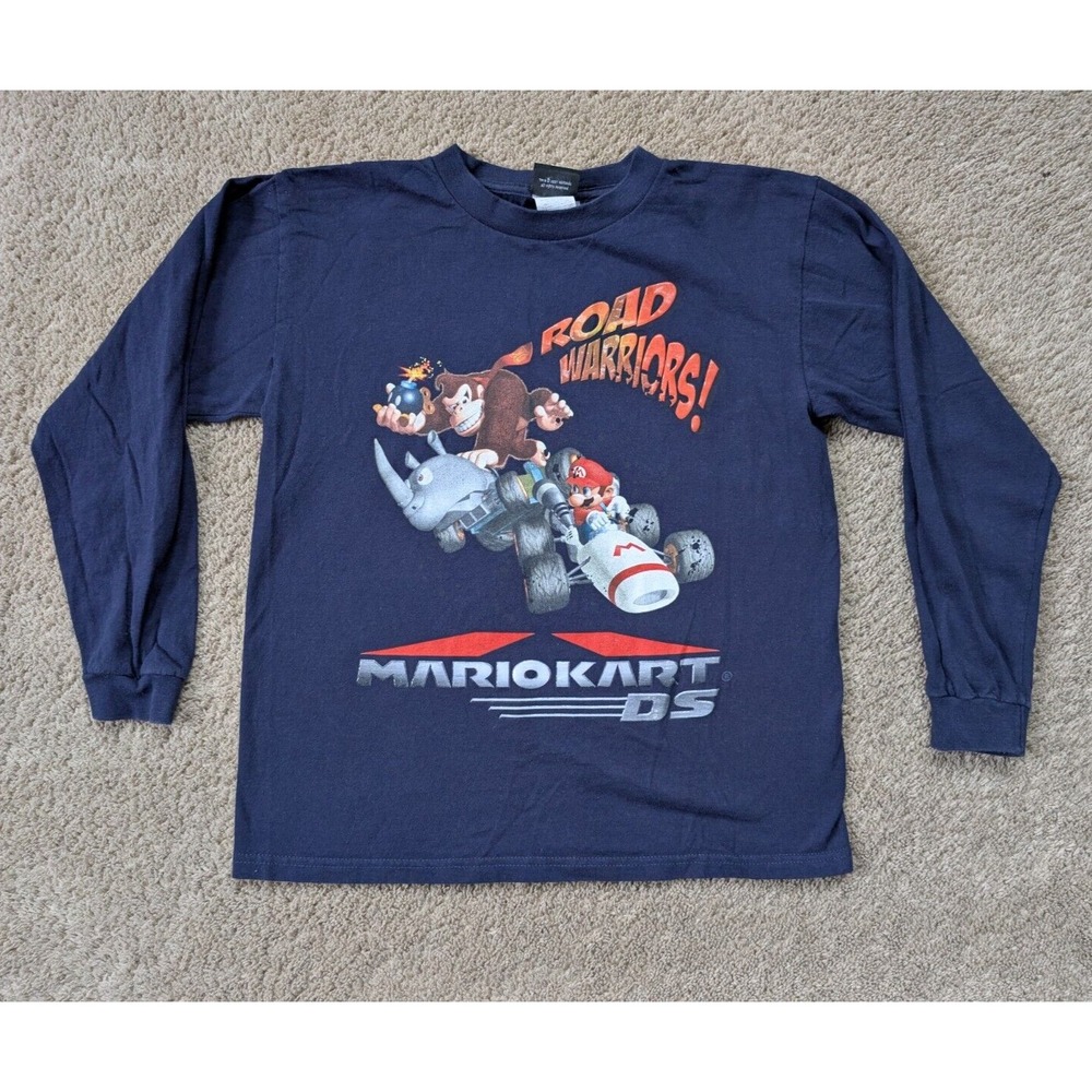 Mario Kart DS Shirt Youth Large Nintendo 2005 Road‎ Warriors Mario Donkey Kong